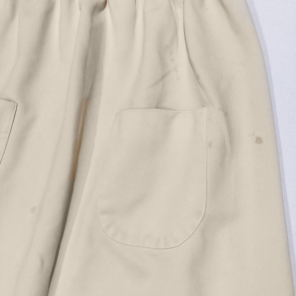 Vtg 70s Kay Windsor 28W Pale Yellow High Waist Pockets Pleated A line Midi Skirt - Picture 2 of 6